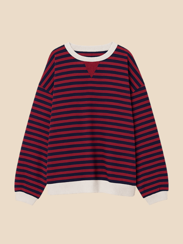 Damen-Pullover im Streifenmuster mit weiter Passform