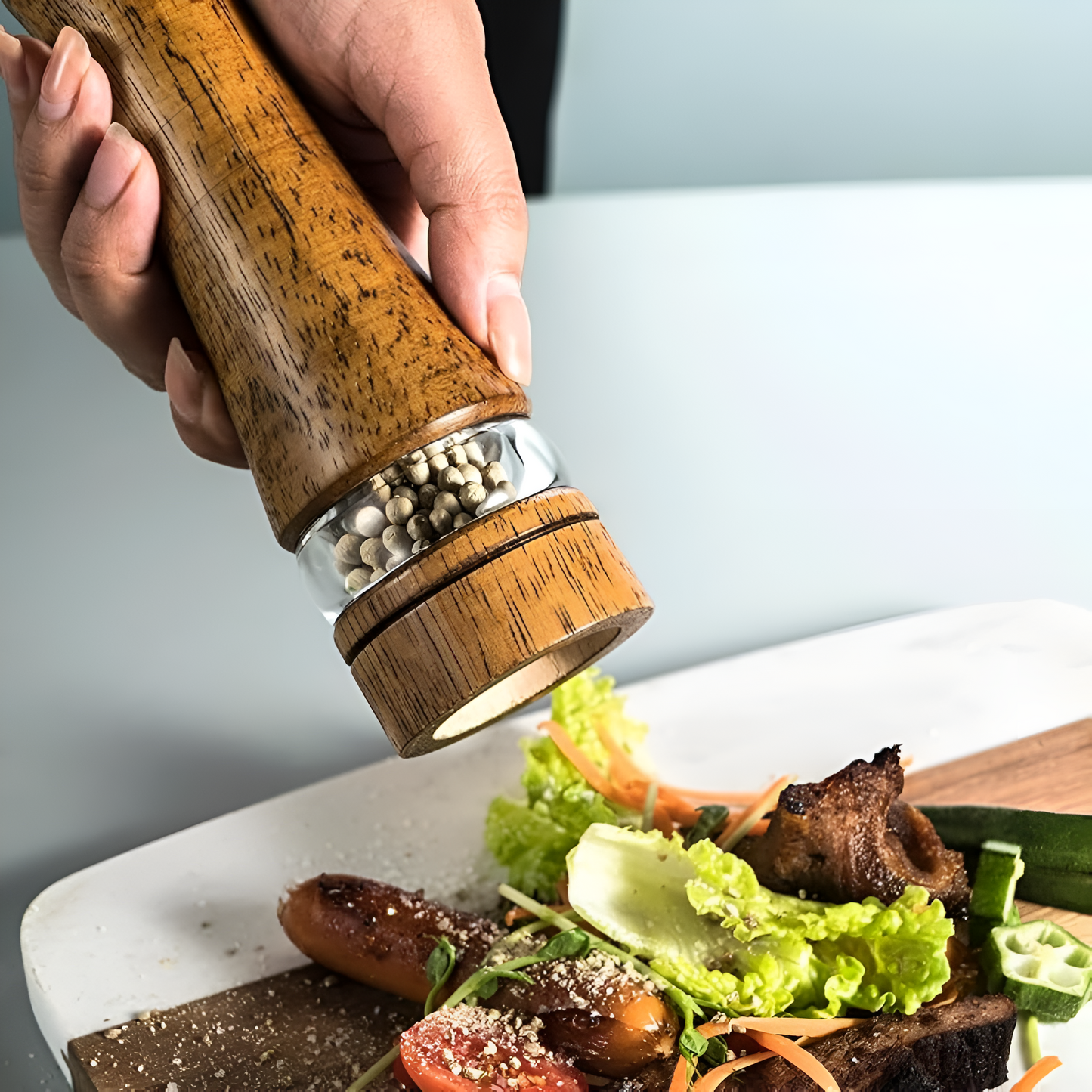 Rustico Eichen-Gewürzmühle – Salz & Pfeffer Set aus Naturholz