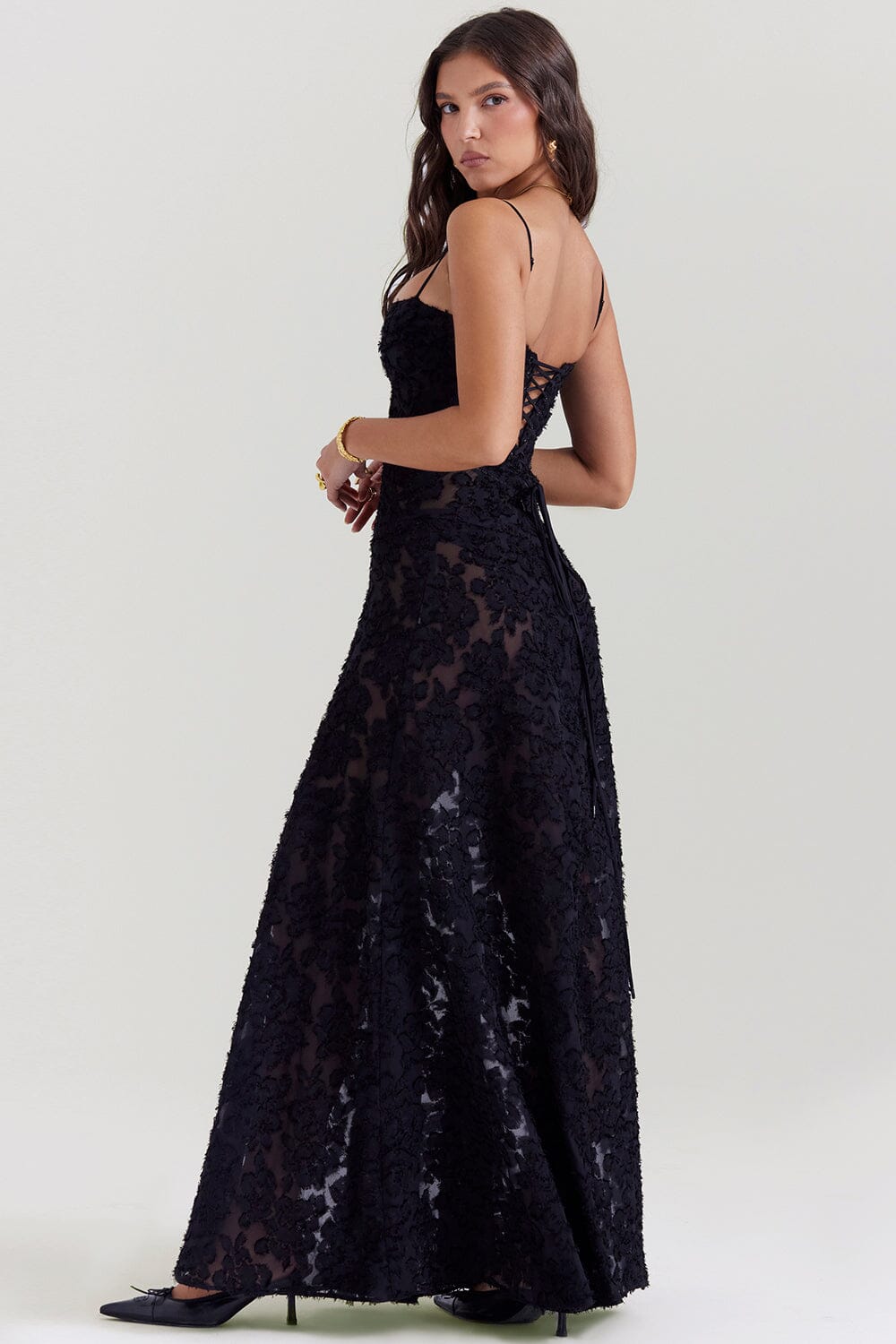 Damen-Maxikleid Kyndall mit offenem Rücken