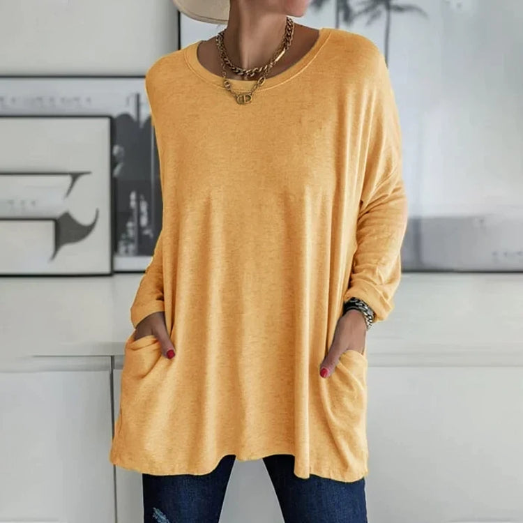 Damen Pullover in weiter Passform mit Rundhalsausschnitt