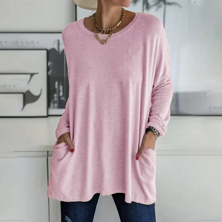 Damen Pullover in weiter Passform mit Rundhalsausschnitt