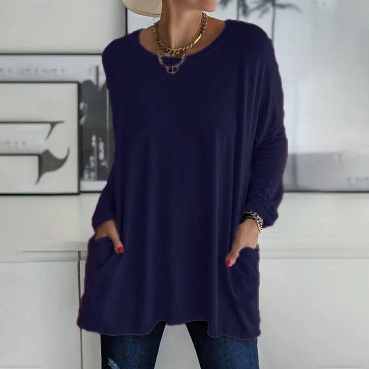 Damen Pullover in weiter Passform mit Rundhalsausschnitt
