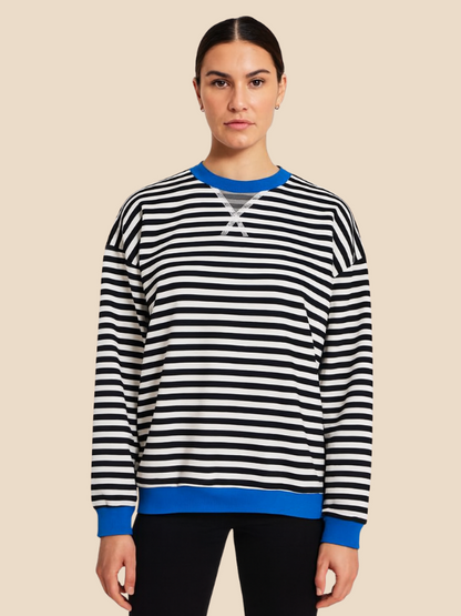 Damen-Pullover im Streifenmuster mit weiter Passform