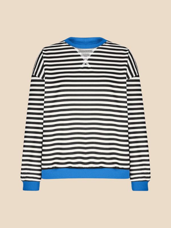 Damen-Pullover im Streifenmuster mit weiter Passform