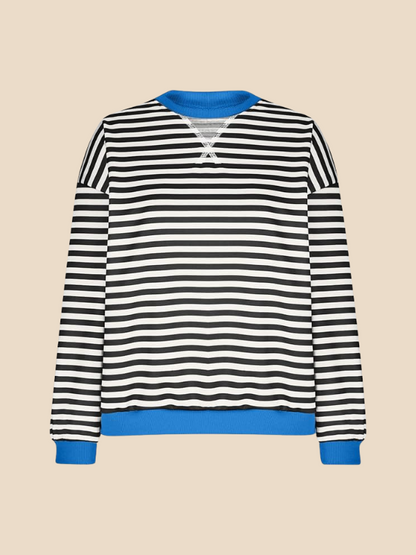 Damen-Pullover im Streifenmuster mit weiter Passform