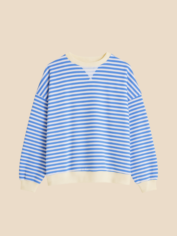 Damen-Pullover im Streifenmuster mit weiter Passform