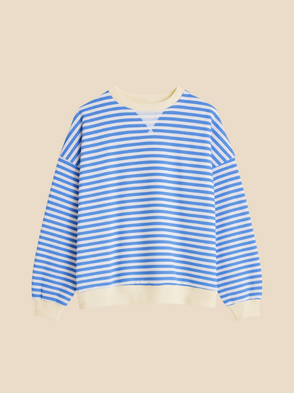 Damen-Pullover im Streifenmuster mit weiter Passform