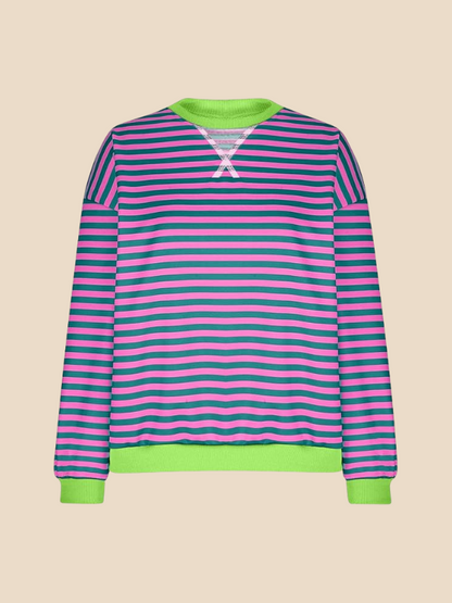 Damen-Pullover im Streifenmuster mit weiter Passform