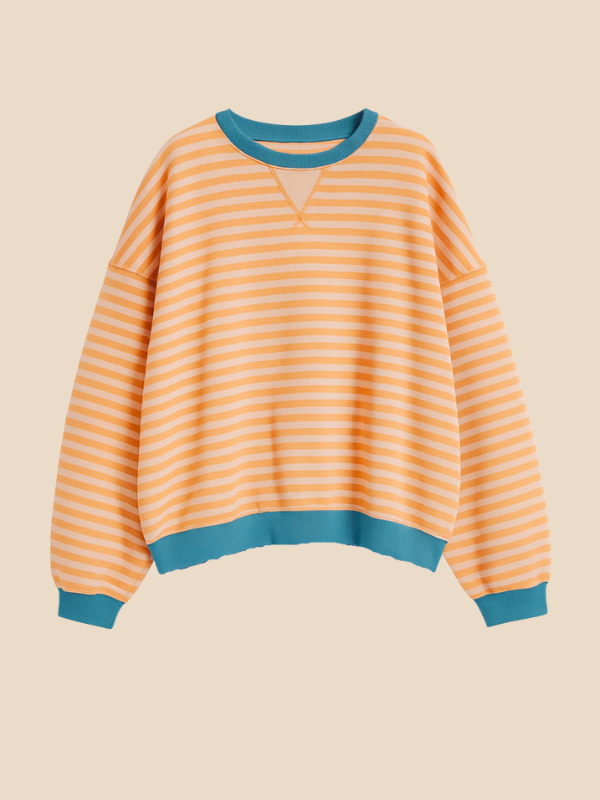 Damen-Pullover im Streifenmuster mit weiter Passform