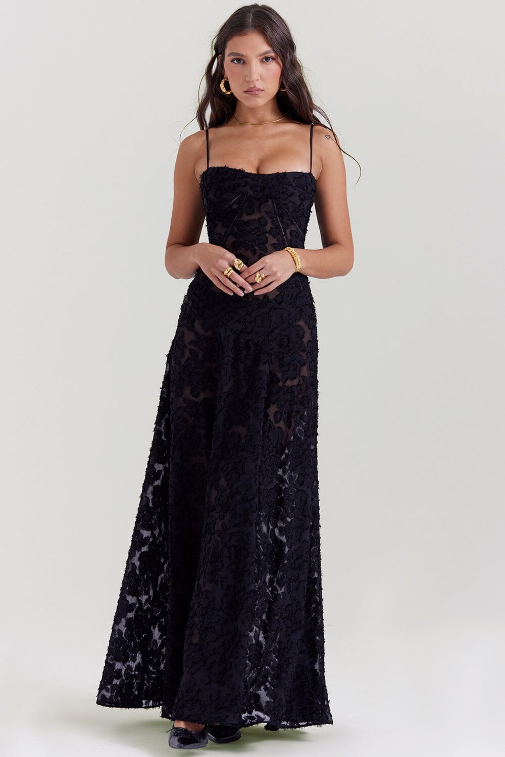 Damen-Maxikleid Kyndall mit offenem Rücken