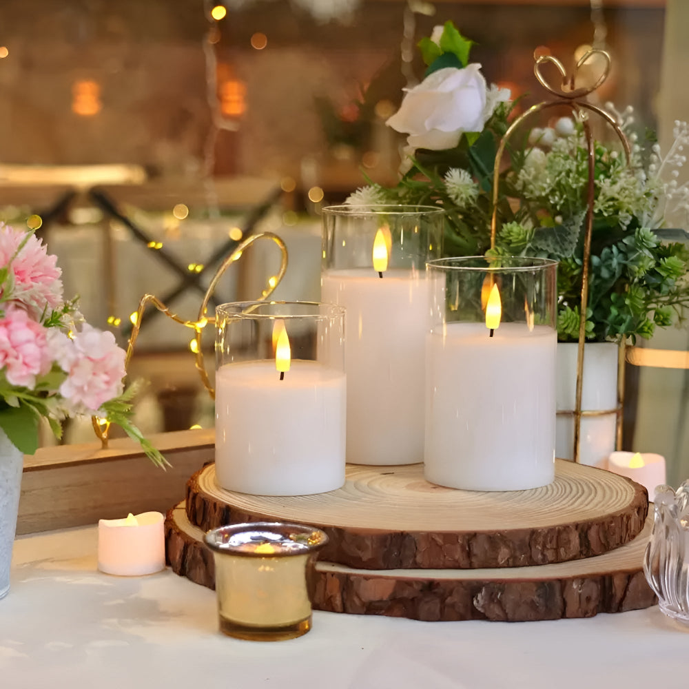 Luminara 3D LED-Kerzen-Set – Flammlos, Stilvoll & Sicher | 3er Set