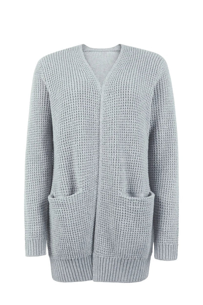 Damen-Strickjacke mit langen Ärmeln und offener Front