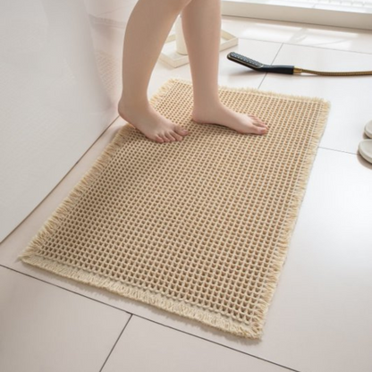 Strukturiertes Waffel-Badematten-Set – Schnell Trocknend & Rutschfest