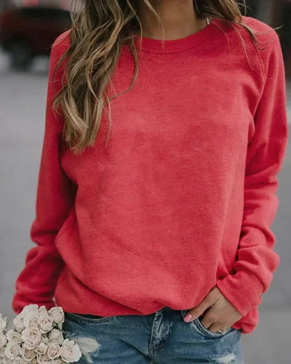 Women's sweatshirt with round neckline and long sleeves