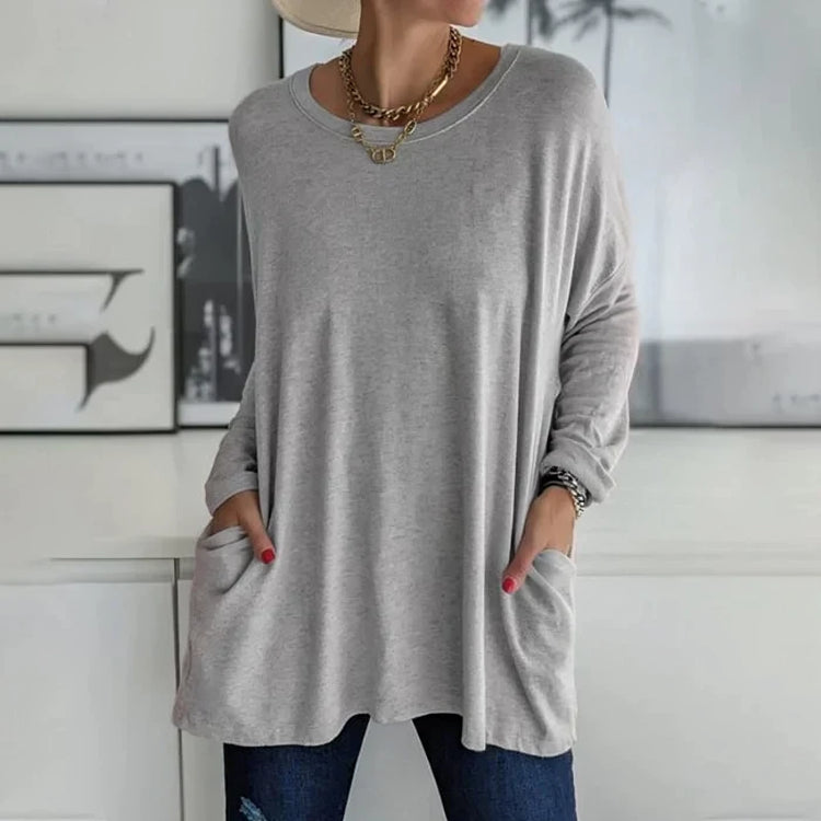 Damen Pullover in weiter Passform mit Rundhalsausschnitt
