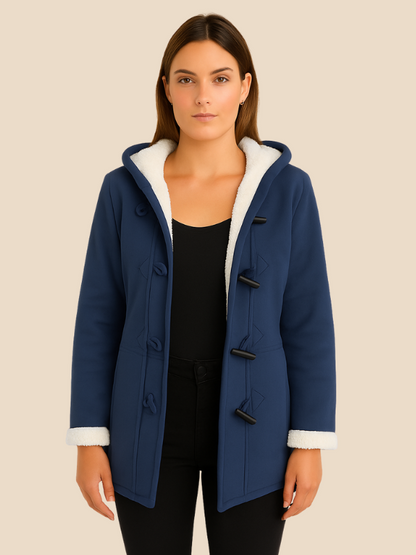Damen Mantel mit Kapuze und Fleecefutter