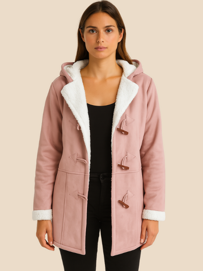 Damen Mantel mit Kapuze und Fleecefutter