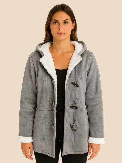 Damen Mantel mit Kapuze und Fleecefutter