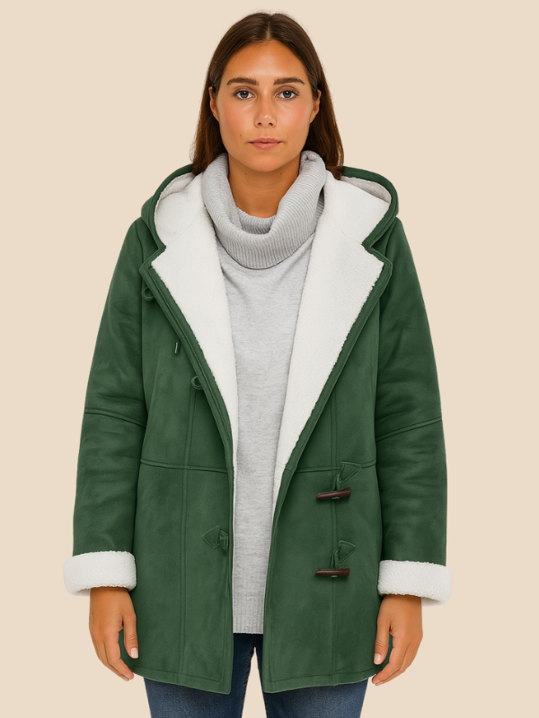 Damen Mantel mit Kapuze und Fleecefutter