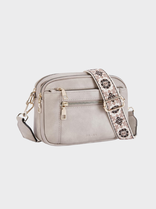 Damen-Schultertasche aus Leder mit Hauptfach und verstellbarem Riemen