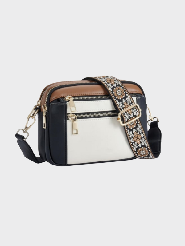 Damen-Schultertasche aus Leder mit Hauptfach und verstellbarem Riemen