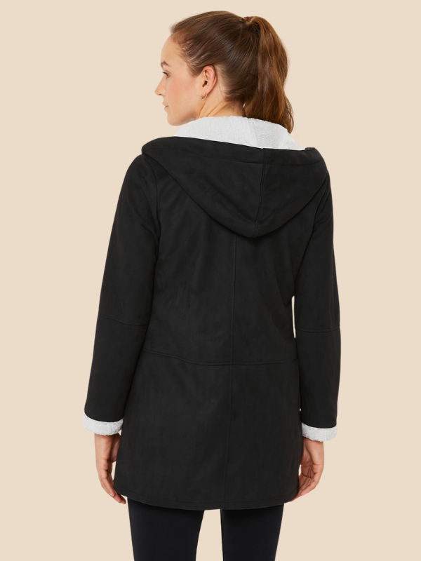 Damen Mantel mit Kapuze und Fleecefutter