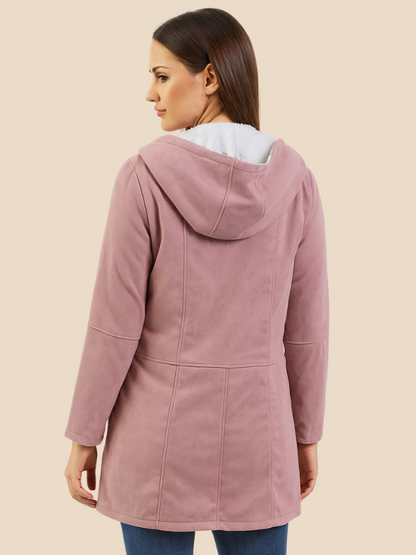 Damen Mantel mit Kapuze und Fleecefutter