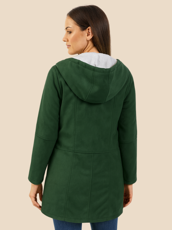 Damen Mantel mit Kapuze und Fleecefutter