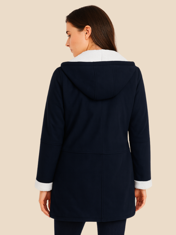 Damen Mantel mit Kapuze und Fleecefutter