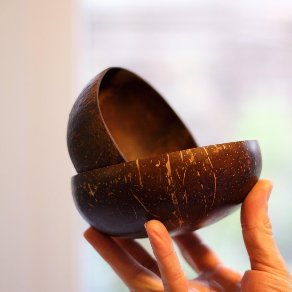 Tropica Natur-Kokosschale – Handgefertigte Servierschale aus echter Kokosnuss