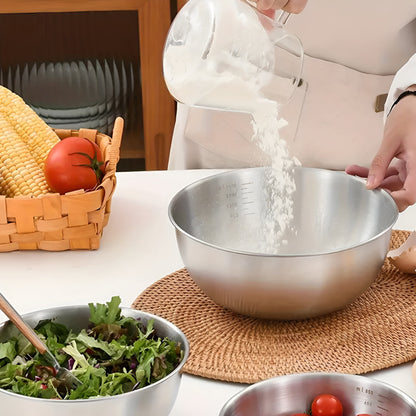 Marveno Edelstahl-Schüsselset – 3-teilig für Küche & Servieren