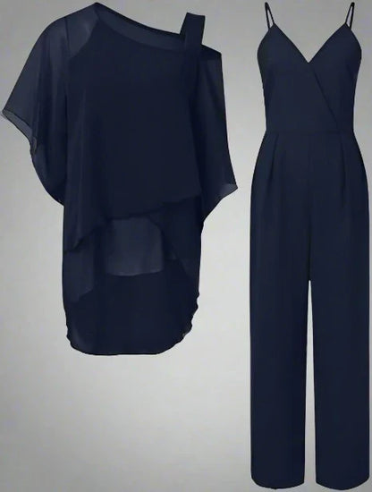 Zweiteiliges Damen-Set mit Überwurf-Top und Hose