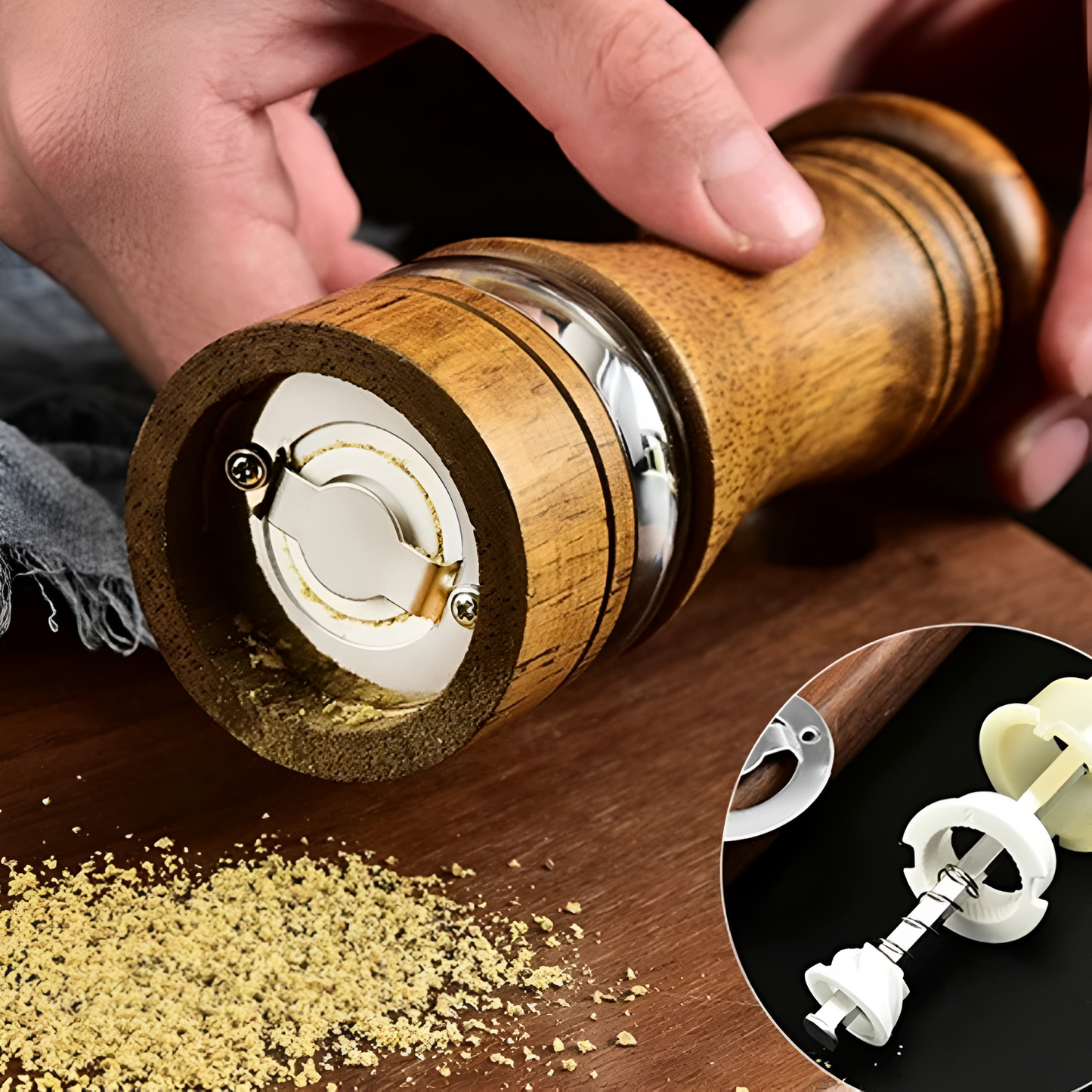 Rustico Eichen-Gewürzmühle – Salz & Pfeffer Set aus Naturholz