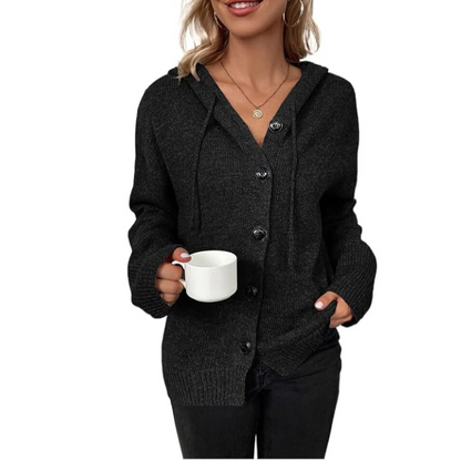 Damen Strickjacke mit Knopfleiste aus grobem Strick
