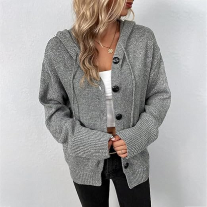 Damen Strickjacke mit Knopfleiste aus grobem Strick