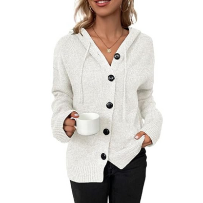 Damen Strickjacke mit Knopfleiste aus grobem Strick