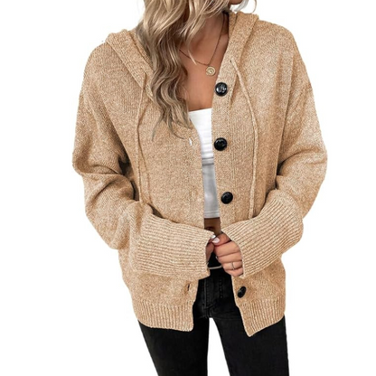Damen Strickjacke mit Knopfleiste aus grobem Strick