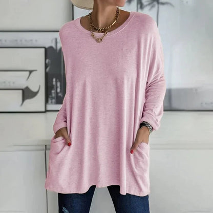 Damen Pullover in weiter Passform mit Rundhalsausschnitt