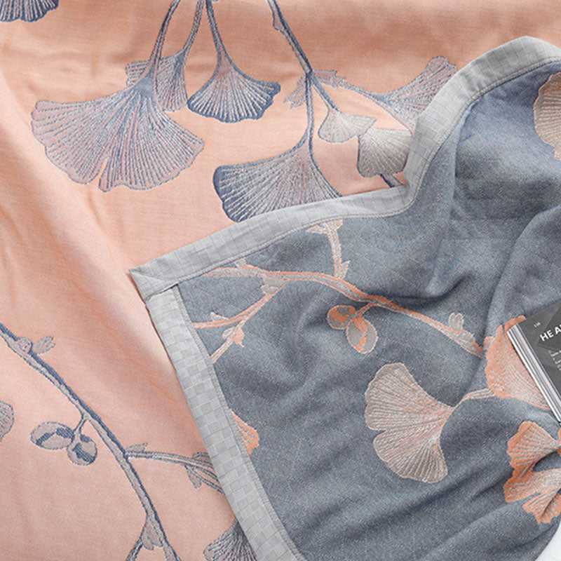 Ginkgo Blatt Baumwoll-Gauze Wendedecke – Leicht & Vielseitig