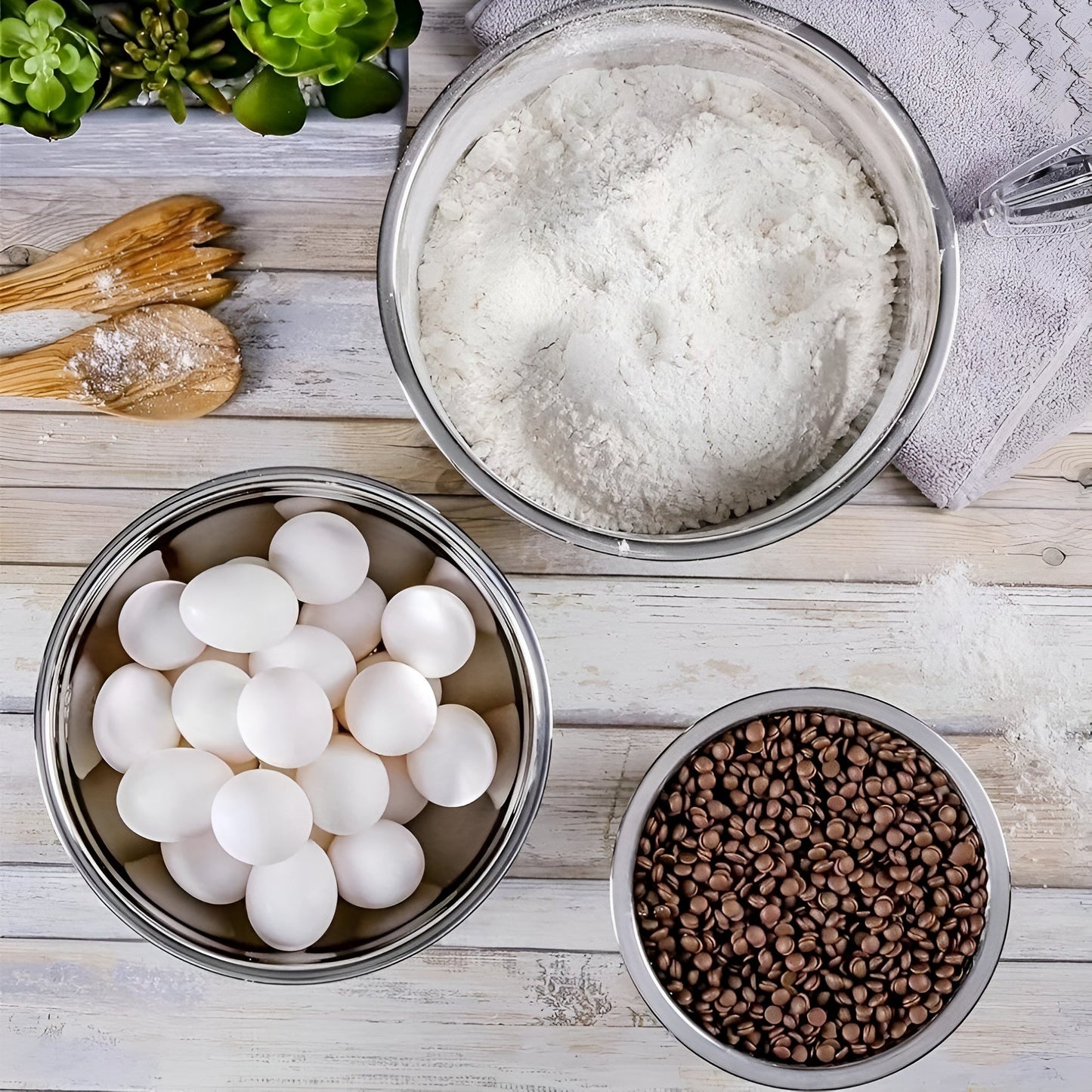 Marveno Edelstahl-Schüsselset – 3-teilig für Küche & Servieren