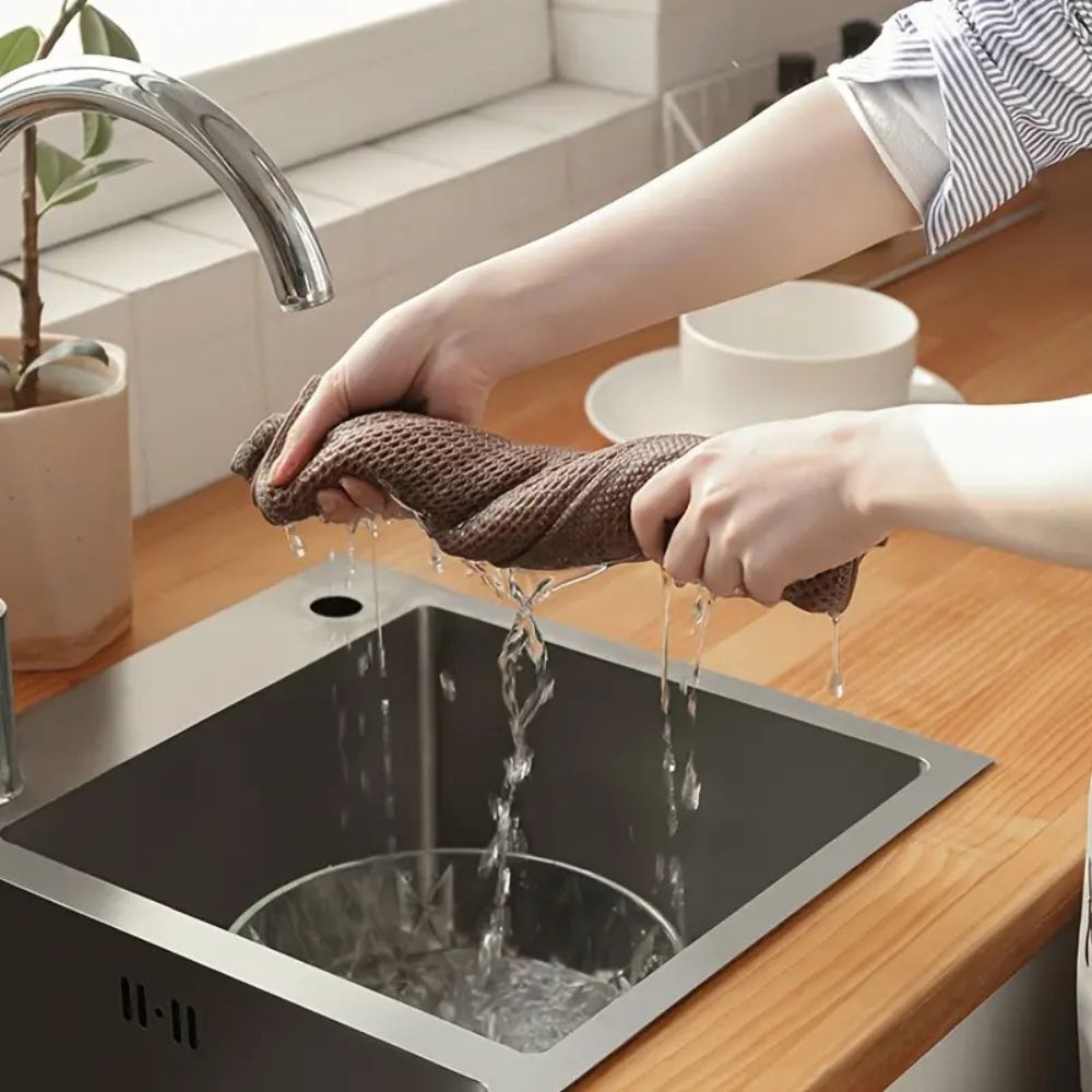 Nuvella Waben-Küchentuch aus Baumwolle – Hochsaugfähig & Schnell Trocknend