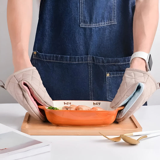 Hitzebeständige Küchenhandschuhe aus Silikon mit Steppung – Sicheres Kochen & Backen