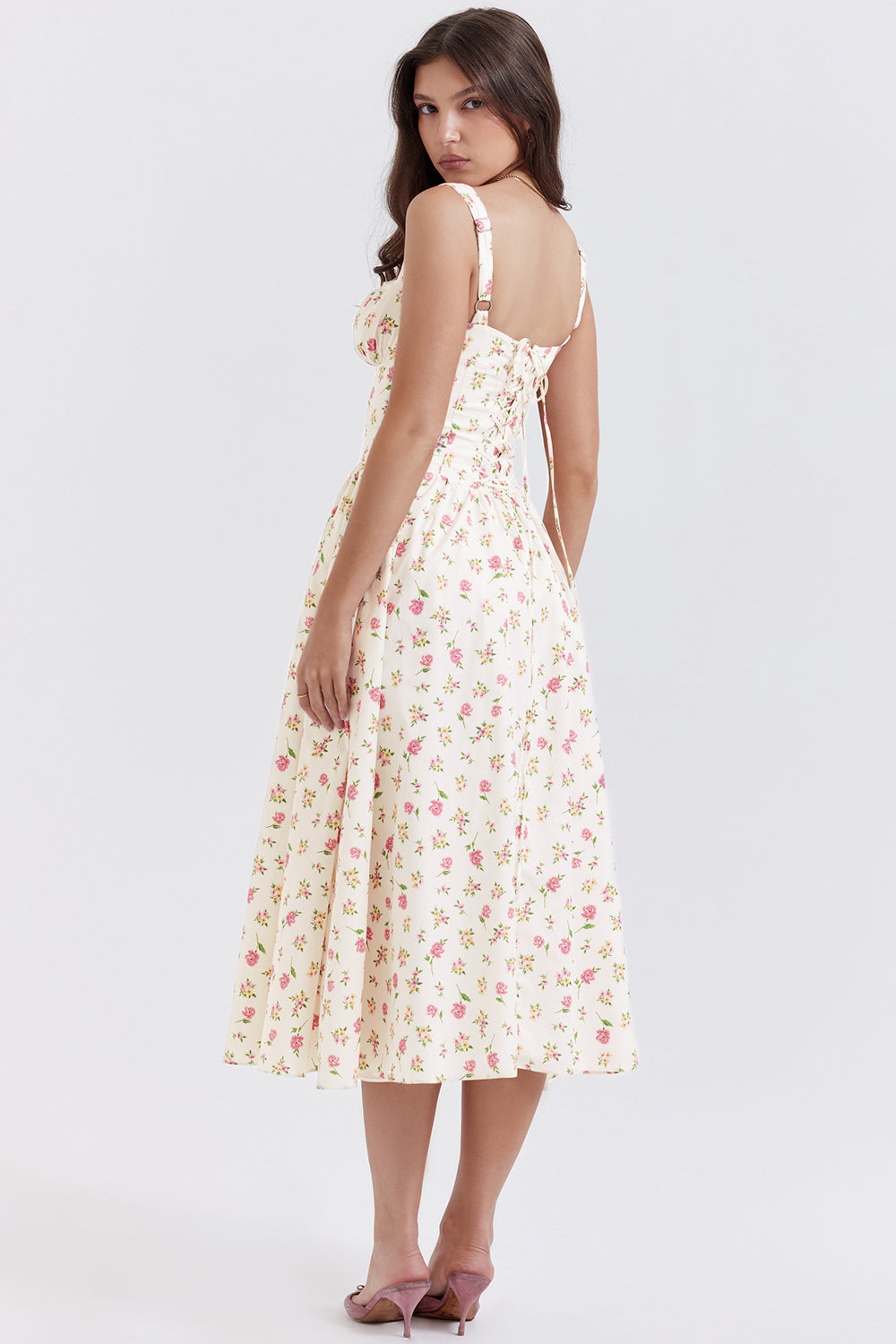 Damen-Sommer-Maxikleid mit Blumenmuster und leichtem Schnitt