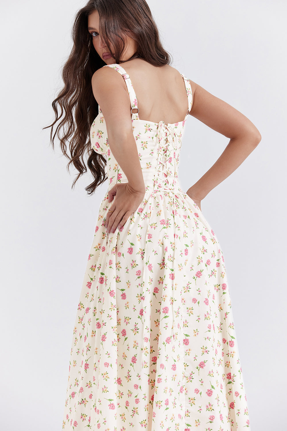 Damen-Sommer-Maxikleid mit Blumenmuster und leichtem Schnitt