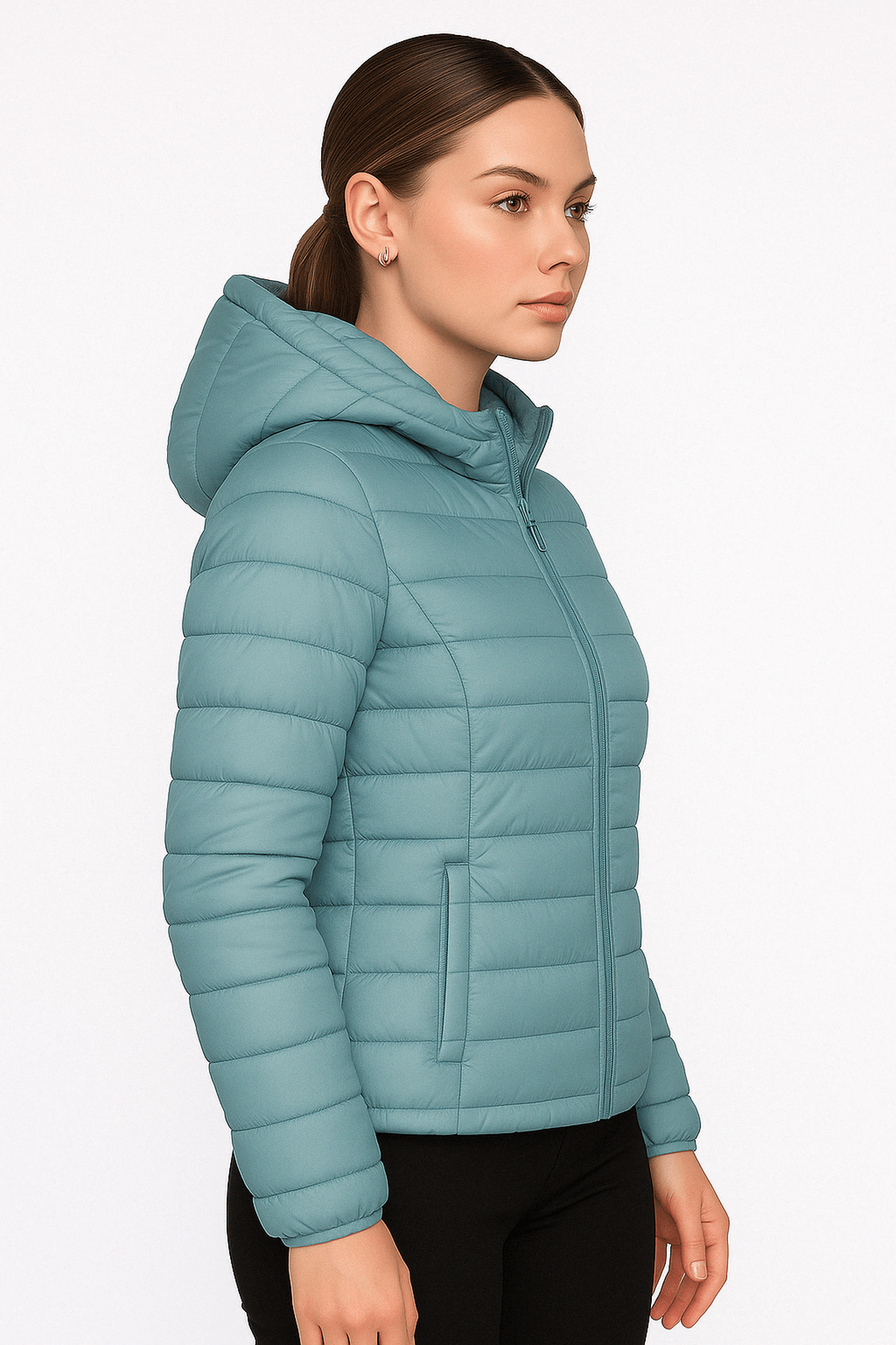Damen Daunenjacke mit Kapuze und 80 % Entendaunenfüllung