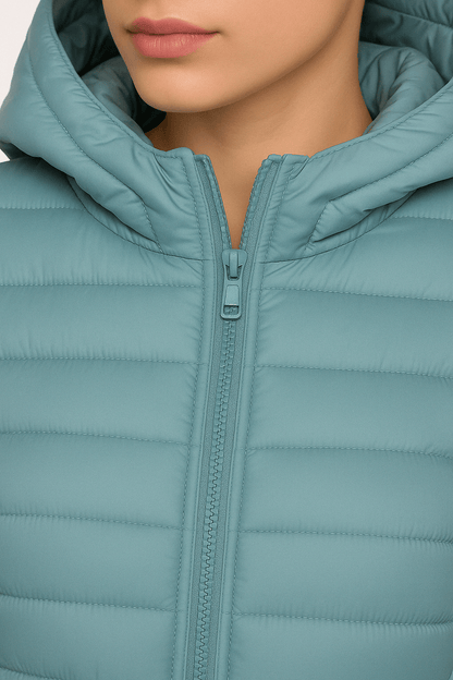 Damen Daunenjacke mit Kapuze und 80 % Entendaunenfüllung