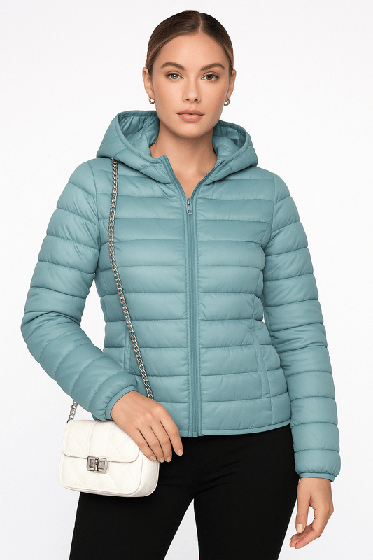Damen Daunenjacke mit Kapuze und 80 % Entendaunenfüllung