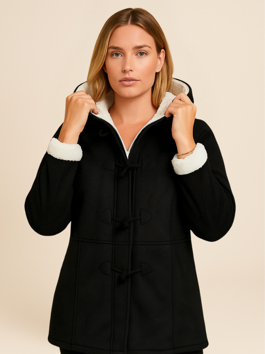 Damen Mantel mit Kapuze und Fleecefutter