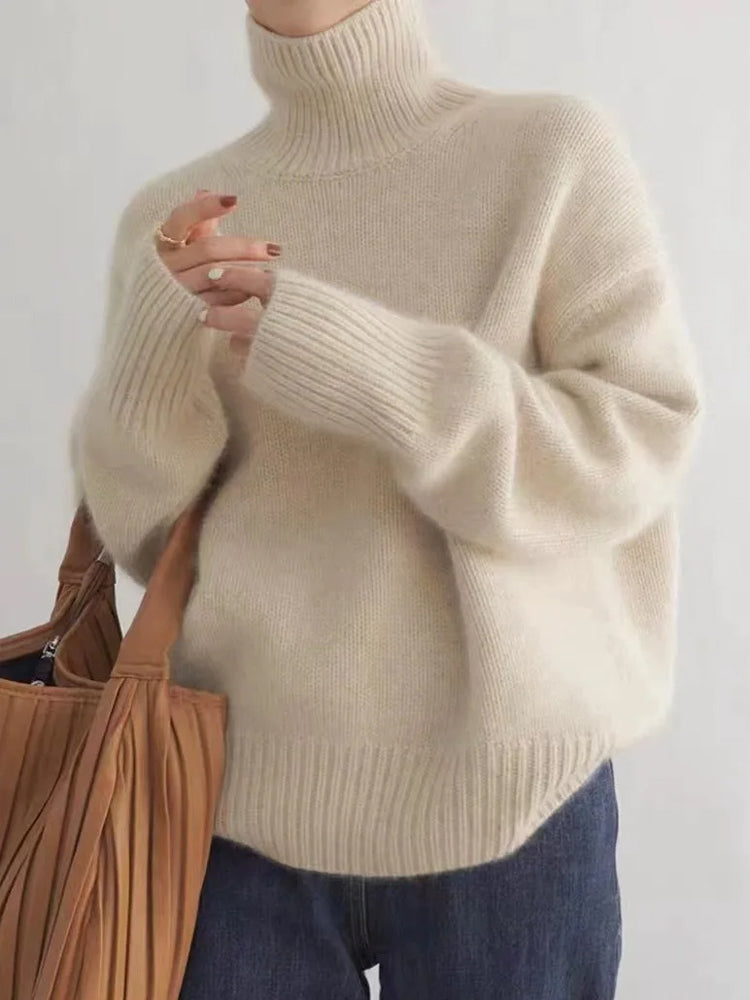 Damen-Kaschmirpullover mit Rollkragen