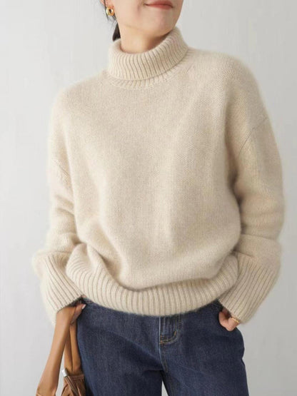 Damen-Kaschmirpullover mit Rollkragen